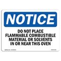 Signmission OSHA Sign, 3.5" H, 5" W, Do Not Place Flammable Combustible Material Sign, Landscape, 10PK OS-NS-D-35-L-11332-10PK